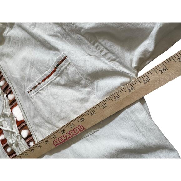 Ethnic Southwestern Native Top Lace Up Front Unisex XL Peasant Festival Outdoor - Picture 8 of 8